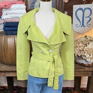 Loro Piana Light Green Belted Trench Coat